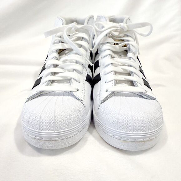 NWOT Adidas Pro Model Superstar High Top Sneaker Shoes White Black 6.5 M / 8 W - Picture 7 of 10